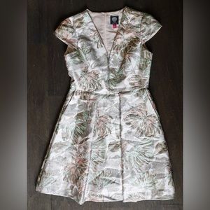 Vince Camuto Jacquard Botanical Fit and Flare Dress (4)